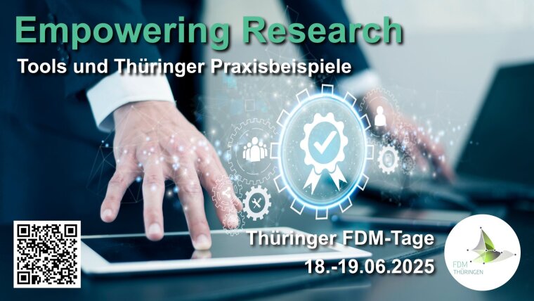 Hand die auf ein Tablet greift
