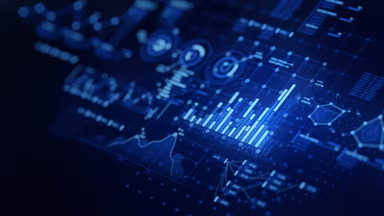 Bildschirm mit Dashboard wo Daten und Diagramme dargestellt sind